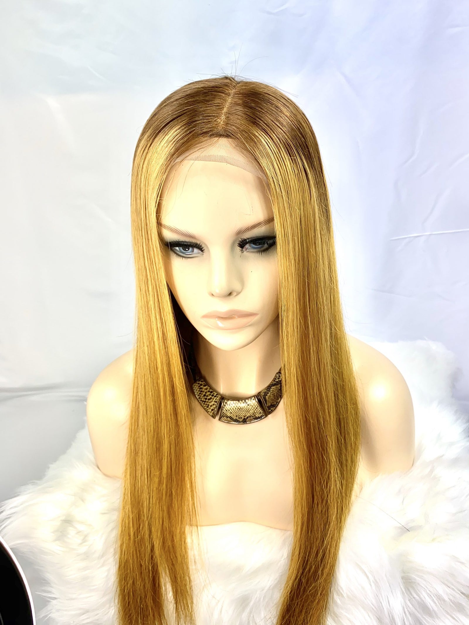 MLH Two Tone #4/27 Cambodian Mink Straight Lace Frontal Wig - MLH Beauty