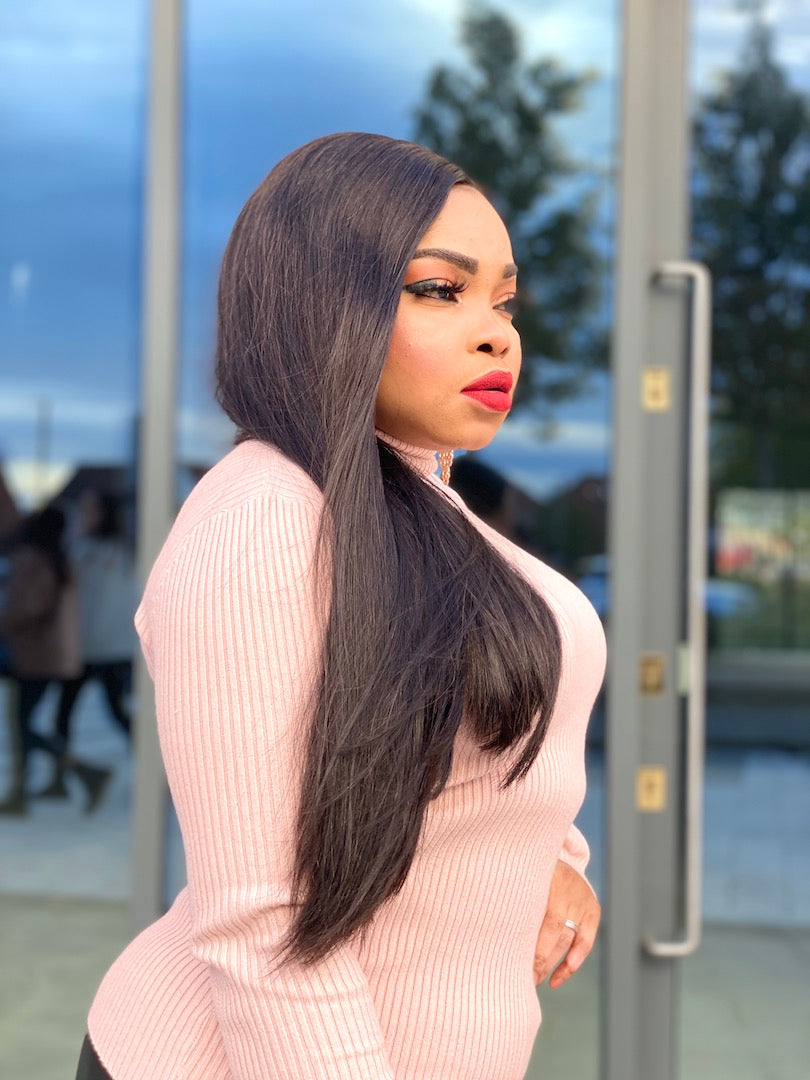 MLH Bone Straight Double Drawn Closure Wig - MLH Beauty